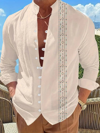 Men Vintage Ethnic Style Linen Shirt - Epictzar Intl.