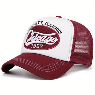 1967 letter embroidered baseball cap breathable mesh truck driver cap