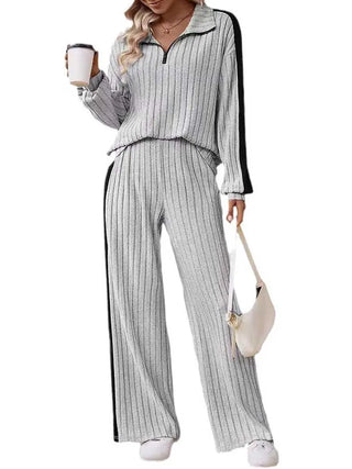 2piece Woman Outfit 3xl 4xl 5xl Female Clothing Spring Ribbed Knit Top and Trouser Plus Size Elegant Sets Wholesale Dropshipping