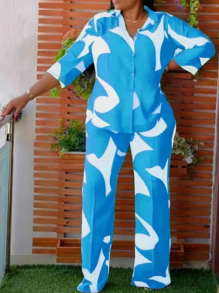 Women Casual Loose Print Pants Suit - Epictzar Intl.