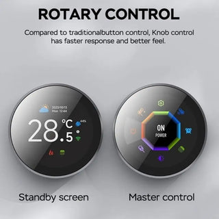 Ambient Light Adjustable Thermostat Touch Screens Interfaces Rotating Thermostat M89B