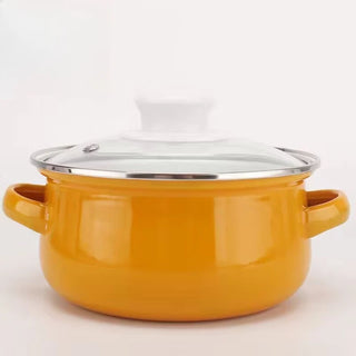 Nonstick Soup Pot Enamel Cooking Hot Pot Thick Bottom Stock Pot Handle Ramen Noodles Gas Cooker Kitchen Cookware