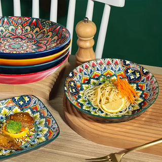 Bohemian Mandala Ceramic Dinner Plates