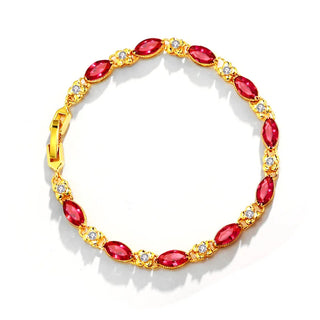 Luxury 24K 9999 Pure Gold real gold Girl Bracelet Ruby Bracelet