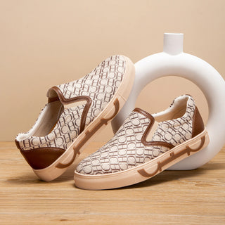 CHCH Men's Flat Shoes New Simple and Comfortable Sheep lined Vulcanized Shoes Corrective Insoles