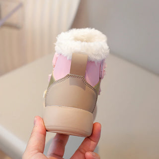 Winter Plush Snow Boots For Children PU Leather Waterproof Cotton Shoes Trend Fashion Teenager Kid's Velvet Boots Winter Shoes