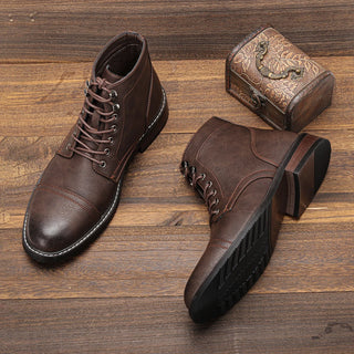 Classical Men Boots 2025 Fashion Comfortable Spring Leather Ankle Boots
