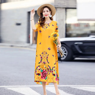 Short Sleeved Printed Women Night Sleepwear