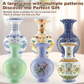 Puzzle Flower Vase Light Porcelain Design DIY 3D Assembly Educational Toy Home Decoration House Arrangement Warming Gift Adults