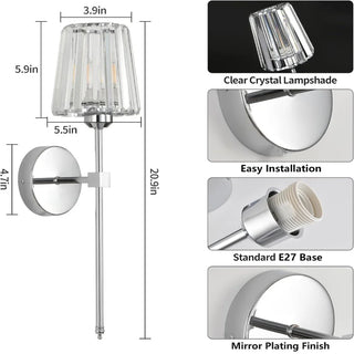 Crystal Rechargeable Bulbs Wall Lamps