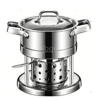 304 Stainless steel alcohol furnace Special pot for small hot pot Single One person Liquid solid pot cookware cooking pots set