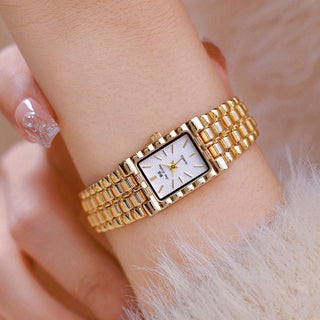 Light Luxury Retro Gold Rectangle Classic Watches For Women Fashion Stainless Steel Womens Watch Vintage Quartz Wristwatches