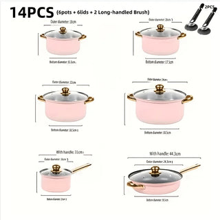 Heavy-Duty 14pcs Non-Stick Cookware Set