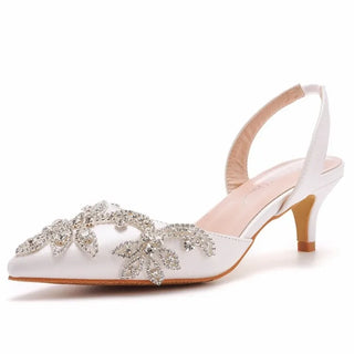 Pointed Leather Banquet Party Sandals