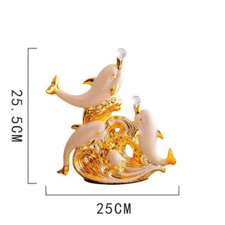 Modern Creative Dolphin Statue Ceramic Accessories Home Bedroom Desk Cabinet Decoration Items Office Cafe Table Sculpture Decor