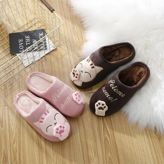 Cute Cartoon Embroidery Round Toe Slippers