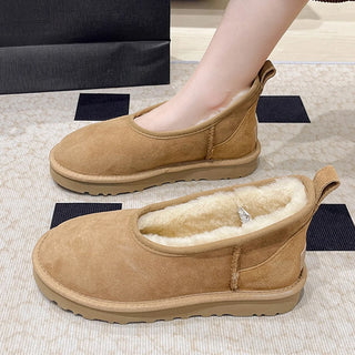 Warm Flats Suede Snow Boots