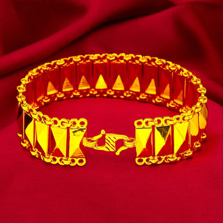 Men's Wide Edge 24K Gold S-Clasp Bracelet