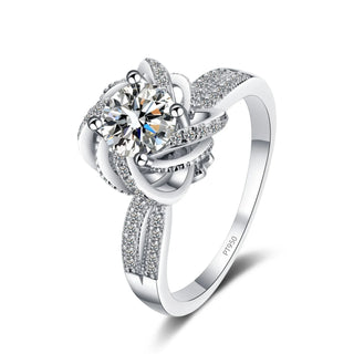 Platinum 18K White Carat Gold Moissanite Ring