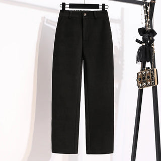Woolen Elastic Waist Suit Pants
