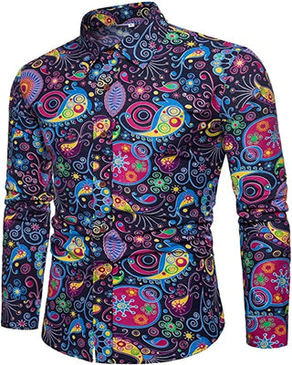 Men's Floral Vintage Disco Shirt