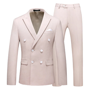 S-6XL Blazer Pants Men's Double-breasted Suit Jacket and Trousers Men's Casual Business Suits Groom's Wedding Dress Party Tuxedo