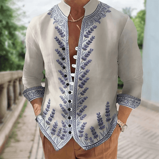 Digital Printing Fashion Trend Men's Linen Shirt - Epictzar Intl.