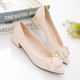 Spring and Autumn Pointed Toe Shallow Woman Pumps Low Heel Elegant Shoes for Women Korean Style High Quality Chic On Offer Shoe