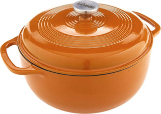 6 Quart Enameled Cast Iron Dutch Oven with Lid - Dual Handles - Oven Safe up to 500° F or on Stovetop - Use to Marinate, Cook, B