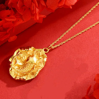 Diamond-inlaid Real Gold Pendant