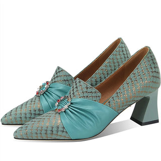 Comfortable Deep Mouth Thick Heel Shoes