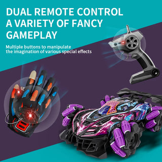 RC LED Light Wheel Stunt Toy Car