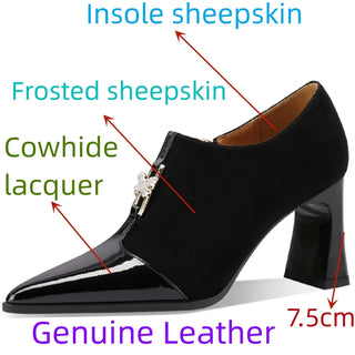Pointed Side Zipper High Heel Shoes