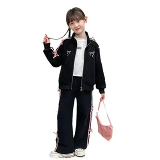 Fashionable Sporty Girls Suit Set Children's Spring Autumn New Style Casual 2-Piece Set For Girls Kids