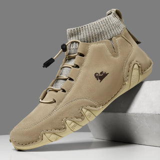 Couple Casual Leather Boots Four Seasons Men Women Plus Size Outdoor Sport Soft Sole Shoe Fashion Anti Slip Large Size Men Shoes