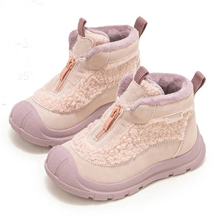 Faux Fur Winter Boots For Girls Thick Warm Teenager Kid's Snow Boots Anti-slippery Outdoor Children's Warm Boots Cotton Shoes
