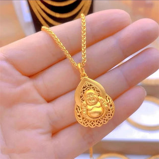 Laughing Buddha 18K Gold Necklace