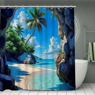 Tropical Beach Decorative Shower Curtain Set