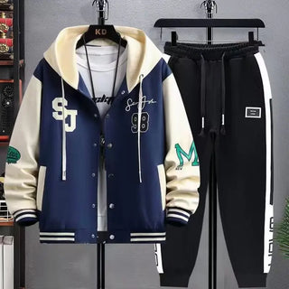 Men's Hooded Sports Tracksuit Set