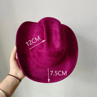Suede Leather Cowboy Fedora Hat
