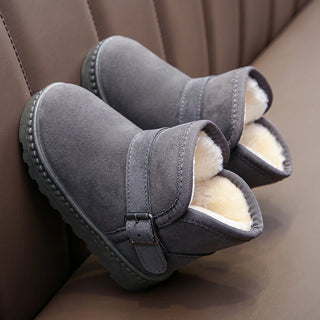 2022 Winter Kids Shoes Thick Warm Short Boots Boy Girls Fashion Snow Boots Plus Velvet Cotton Shoes Soft Bottom Baby Sport Shoes