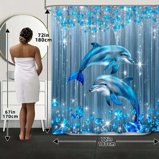 Modern Waterproof Shower Curtain Set