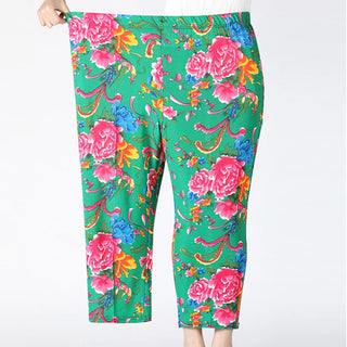 Elastic High Waist Loose Cropped Pants