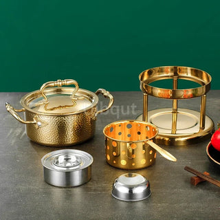 304 Stainless steel alcohol furnace Special pot for small hot pot Single One person Liquid solid pot cookware cooking pots set