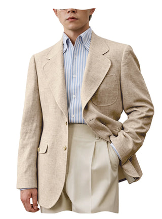 Linen Single Breasted Blazer Business Suit