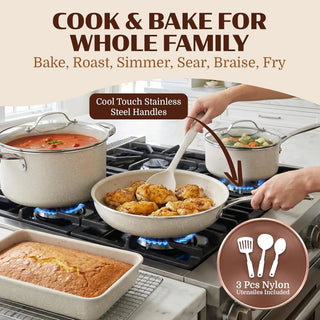 Complete 20Pcs Ceramic Nonstick Cookware Set