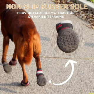 Dog Shoes,Waterproof Dog Boots Adjustable Reflective Straps,Comfortable and Breathable Paw Protectors for Varied Complex terrain