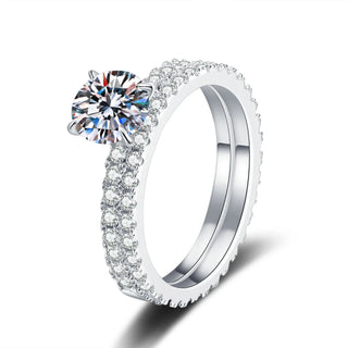Platinum 100% Real 18k White Gold Diamond Ring