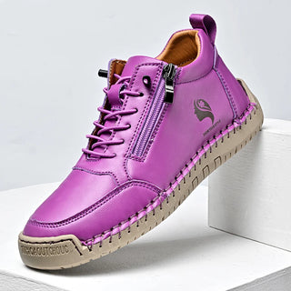 Luxury Brand Women Casual Shoes Genuine Leather Women Boots Zip Lightweight Walking Sneakers Handmade Breathable Loafers Size 43