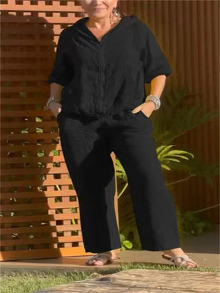 Women's Hoodie Cotton Pants Suit